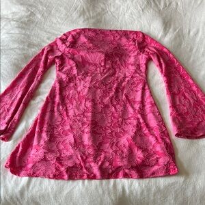 Pink Floral Long Sleeve Open Back ASOS Mini Dress